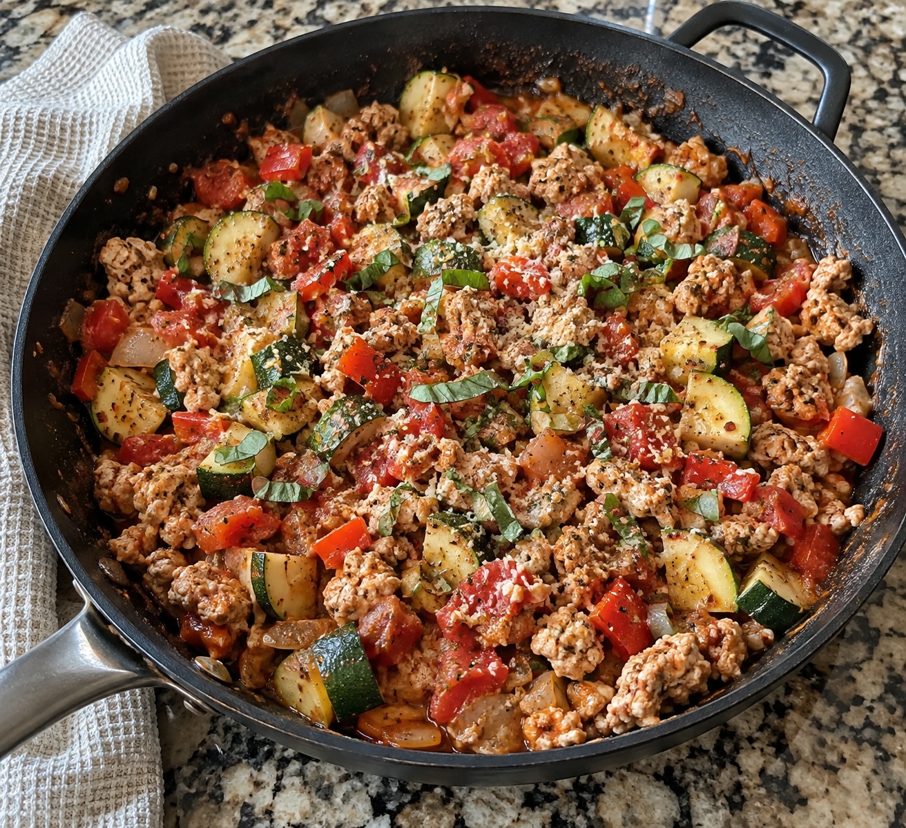 Turkey zucchini skillet