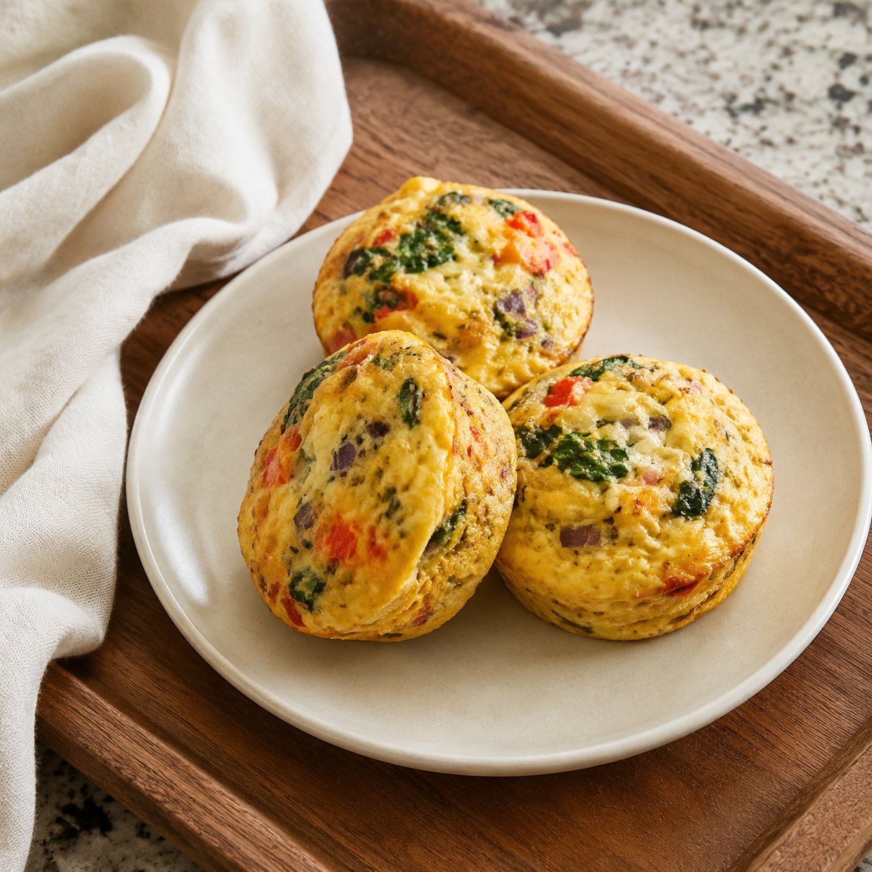 Red pepper and spinach egg bites