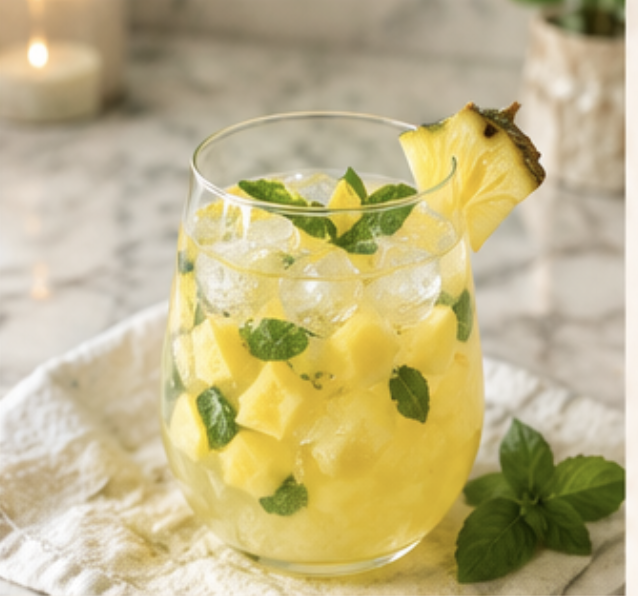 Tropical pineapple mint mocktail