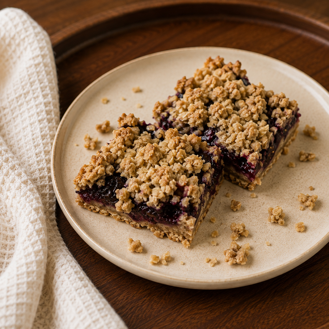 Blackberry oat crumble bars