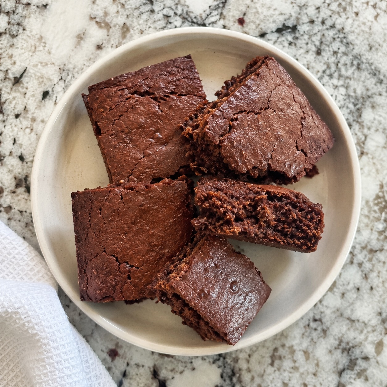 Sweet potato brownies on a plate