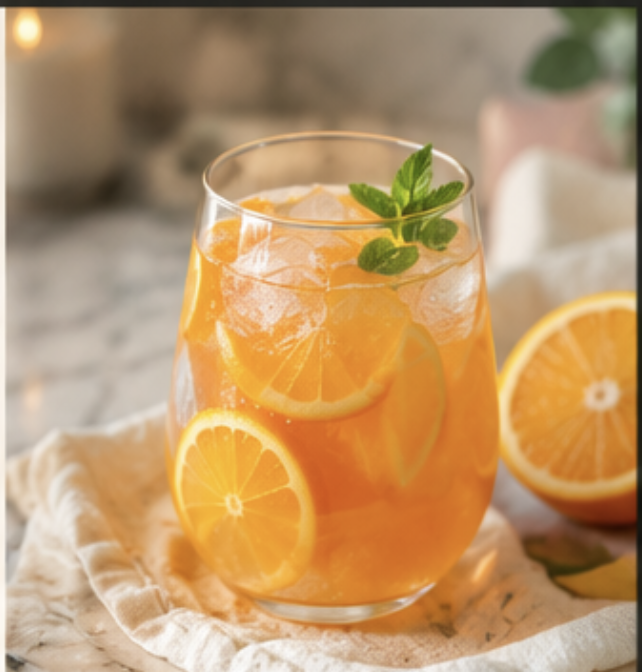Orange sunset spritz mocktail