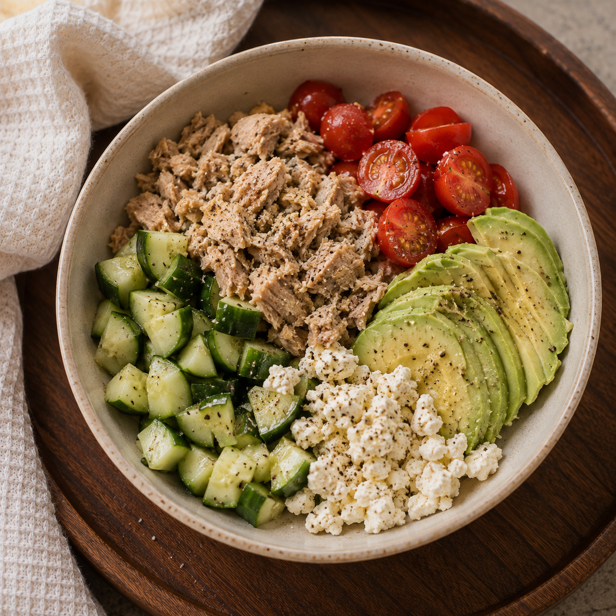 Mediterranean tuna protein bowl